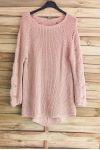 PULLOVER LAINE AJOURE 3015 ROSE