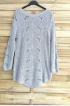 PULLOVER LAINE AJOURE 3015 GRIS