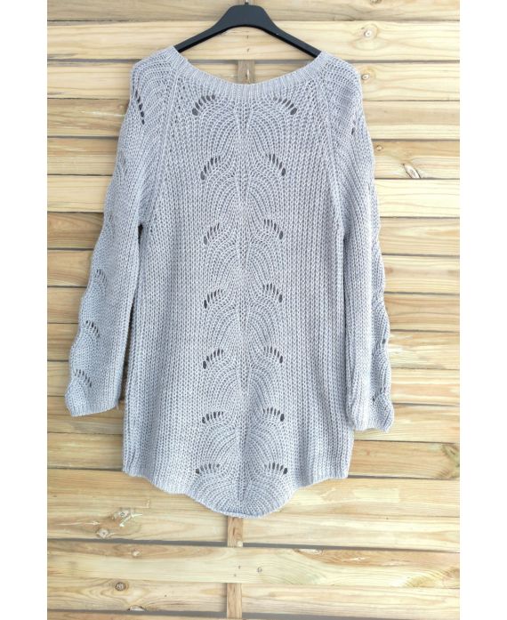 PULLOVER WOOL AJOURE 3015 GREY