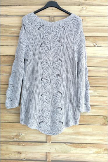 PULLOVER LAINE AJOURE 3015 GRIS