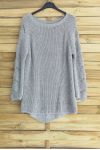 PULLOVER WOLLE AJOURE 3015 GRAU