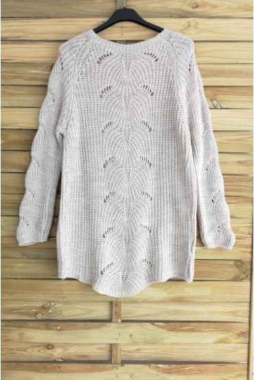 PULLOVER WOLLE AJOURE 3015 BEIGE