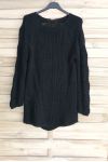 PULLOVER WOOL AJOURE 3015 BLACK