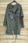 JACKET BACK WINGS HAS GLITTER 3040 MILITARY GREEN