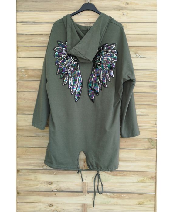 JACKET BACK WINGS HAS GLITTER 3040 MILITARY GREEN