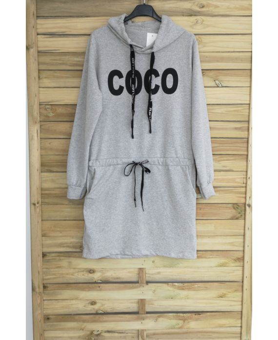 DRESS HAS HOODY COCO 3063 GREY