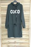 DRESS HAS HOODY COCO 3063 MILITARY GREEN