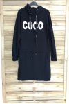 DRESS HAS HOODY COCO 3063 BLACK