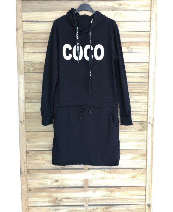 DRESS HAS HOODY COCO 3063 BLACK