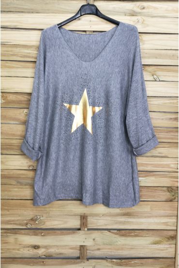 PULL SOFT STAR RHINESTONE 3098 GREY