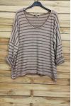 PULL COL V 3087 TAUPE