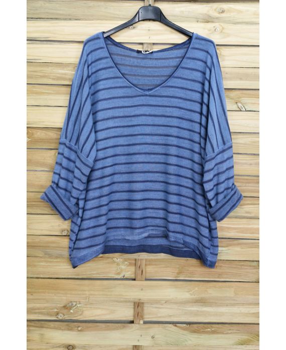 V NECK SWEATER 3087 BLUE