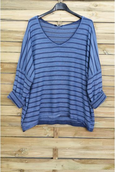 V NECK SWEATER 3087 BLUE