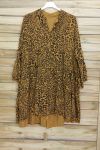 KLEID TUNIKA OVERSIZE LEOPARD 3080 SENF