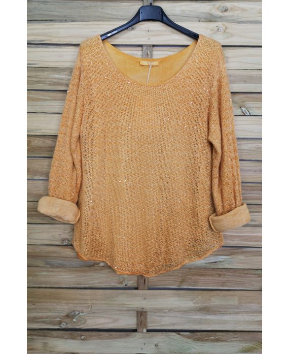 SWEATER MOHAIR SEQUINS 3069 MUSTARD