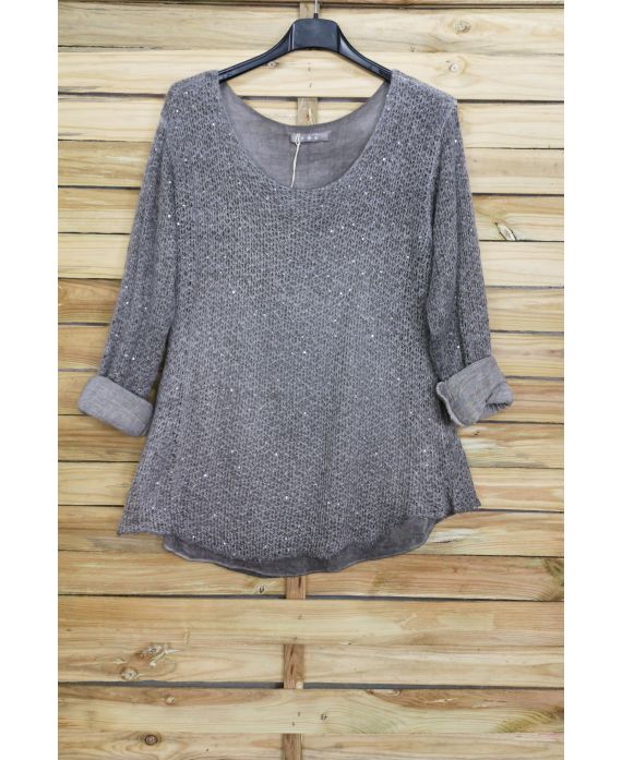 MAGLIONE MOHAIR PAILLETTES 3069 GRIGIO