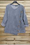 PULLOVER VELOUR BUTTONS 3068 GREY