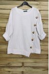 PULLOVER VELOUR BUTTONS 3068 WHITE