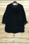 VESTE ZIPPEE VELOUR 3085 NOIR