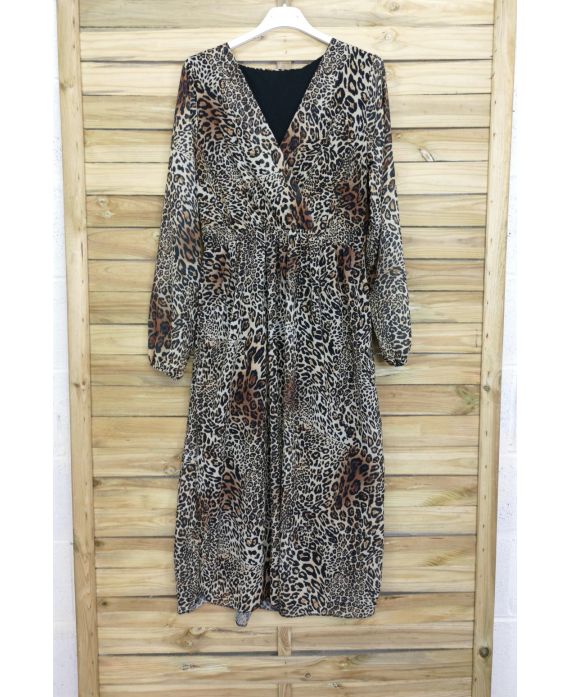 LANGES KLEID 3067 LEOPARD GROß