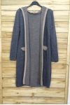 CARDIGAN LONG MOHAIR HAS HOOD 3083 GREY