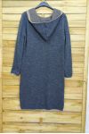 CARDIGAN LONG MOHAIR HAS HOOD 3083 GREY