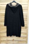 CARDIGAN LONG MOHAIR HAS HOOD 3083 BLACK