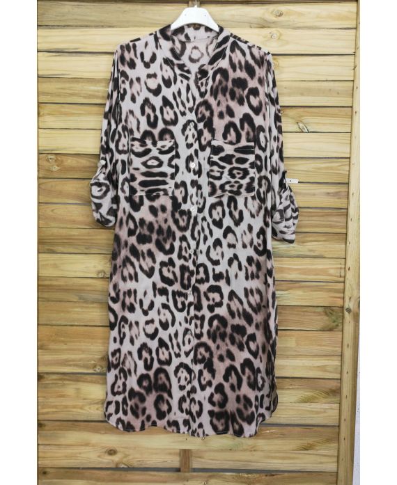 TUNIC LONG OVERSIZE LEOPARD 3095 BEIGE