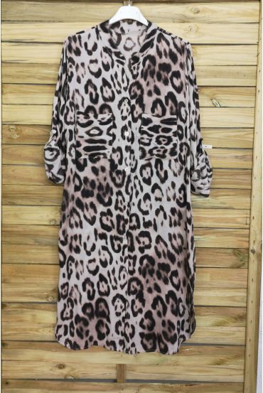 TUNIC LONG OVERSIZE LEOPARD 3095 BEIGE