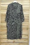 TUNIQUE LONGUE OVERSIZE LEOPARD 3095 VERT MILITAIRE