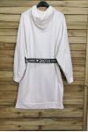 SWEAT LONG/ROBE + CEINTURE 3084 BLANC