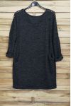 LARGE SIZE SWEATER WITH RIVETS 4001 BLACK