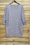 LARGE SIZE SWEATER WITH RIVETS 4001 GREY