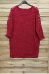 LARGE SIZE SWEATER WITH RIVETS 4001 BORDEAUX