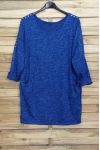 LARGE SIZE SWEATER WITH RIVETS 4001 ROYAL BLUE