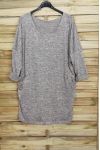LARGE SIZE SWEATER WITH RIVETS 4001 BEIGE