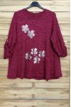 GRANDE TAILLE PULL FLOCAGE 4022 BORDEAUX