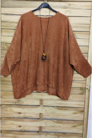 GROßE WIRKUNG VELOUR + HALSKETTE ANGEBOTEN 4019 CAMEL