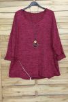 LARGE SIZE SWEATER ZIPS + PADDED OFFERED 4018 BORDEAUX