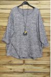 LARGE SIZE SWEATER ZIPS + PADDED OFFERED 4018 GREY
