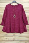 LARGE SIZE PULL EVASE + NECKLACE OFFERED 4016 BORDEAUX