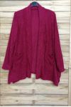 GRANDE TAILLE GILET A POIL DOUX 2 POCHES 4007 BORDEAUX