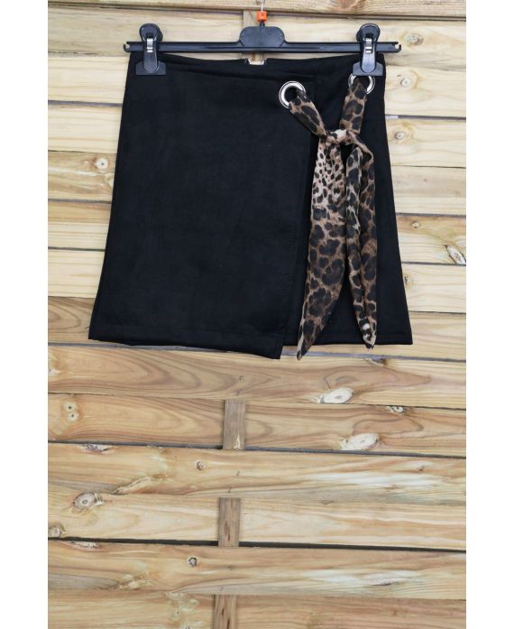 LOT 3 SKIRTS SUEDE EFFECT WALLET S-M-L 4027 BLACK