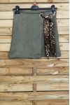 LOT 3 JUPES EFFET DAIM PORTEFEUILLE S-M-L 4027 VERT MILITAIRE