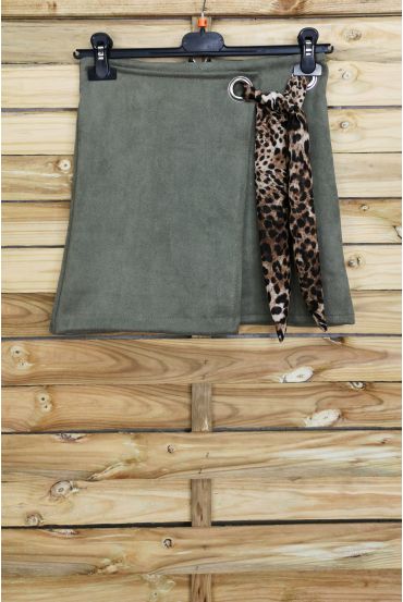 LOT 3 SKIRTS SUEDE EFFECT WALLET S-M-L 4027 MILITARY GREEN