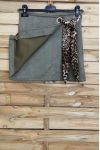 LOT 3 JUPES EFFET DAIM PORTEFEUILLE S-M-L 4027 VERT MILITAIRE