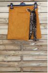 LOT 3 SKIRTS SUEDE EFFECT WALLET S-M-L 4027 MUSTARD