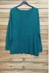 PULL THE END OF OVERSIZE V-NECK 4011 BLUE LAGOON