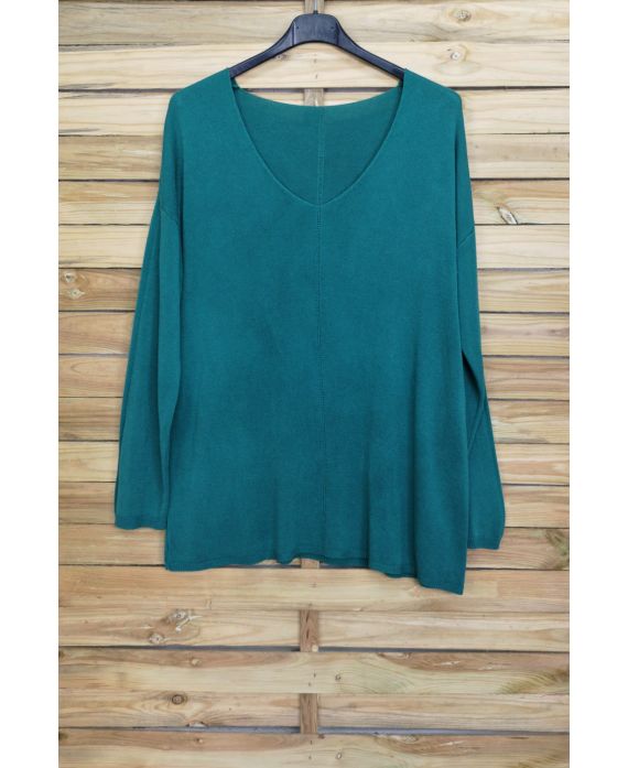 PULL THE END OF OVERSIZE V-NECK 4011 BLUE LAGOON