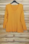 PULL THE END OF OVERSIZE V-NECK 4011 MUSTARD